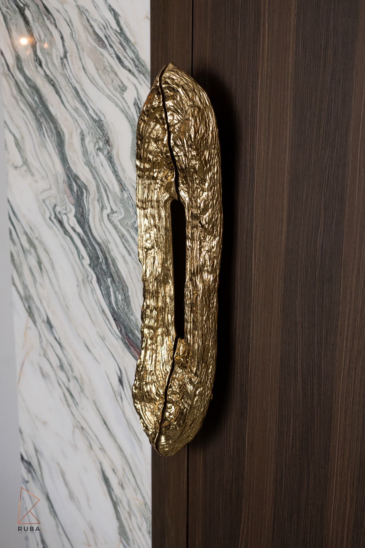 Constellation LED ceiling fixture through pivot entrance door