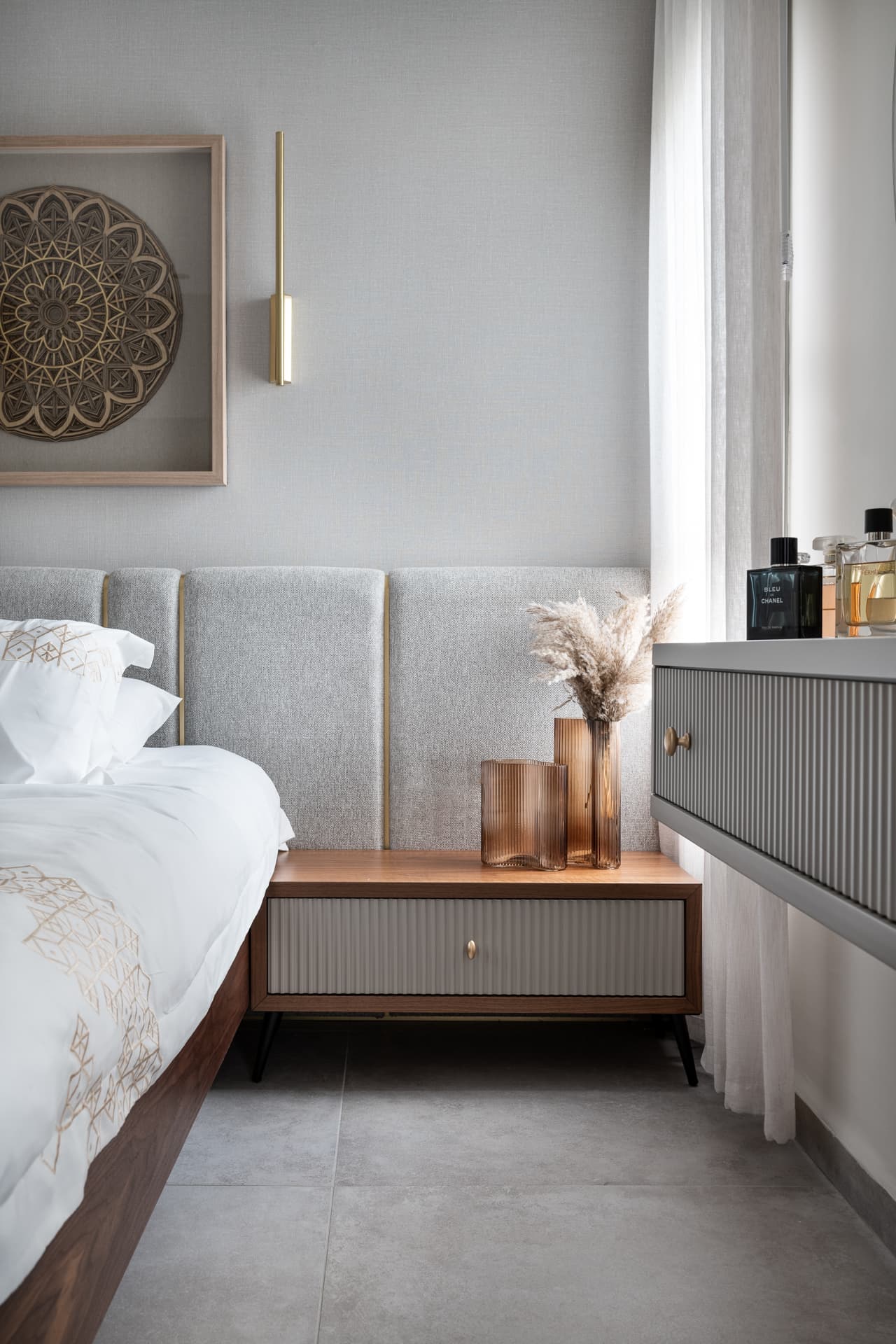 Crystal cluster pendant — blown glass bubbles over kitchen island
