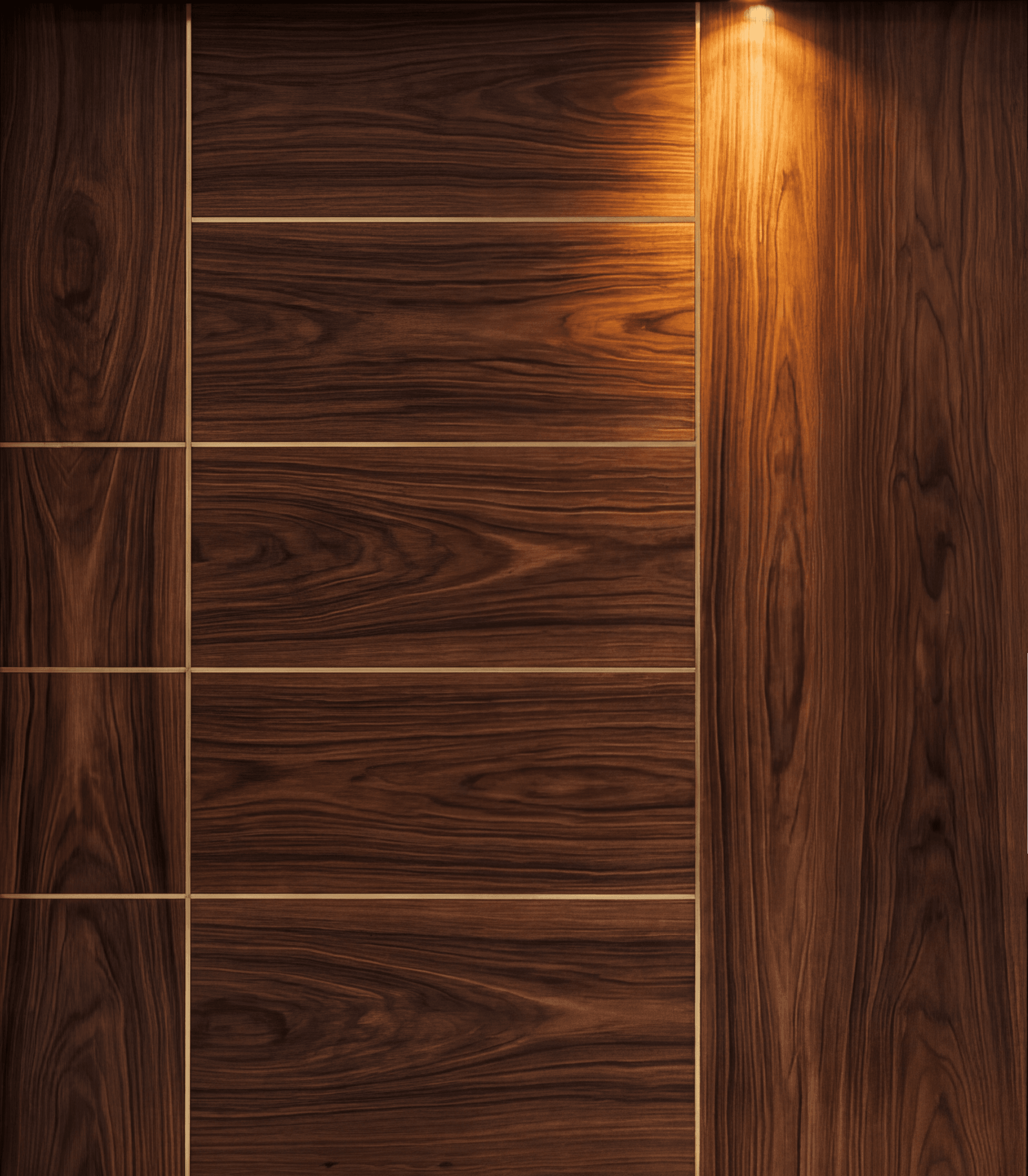 Carved walnut atelier door, left panel
